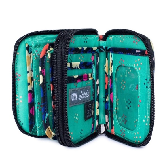 Lug Splits Compact RFID Wallet NWT Contemporary Midnight Black - Picture 7 of 10